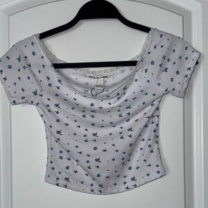 Charlotte Russe Floral Print Crop Top